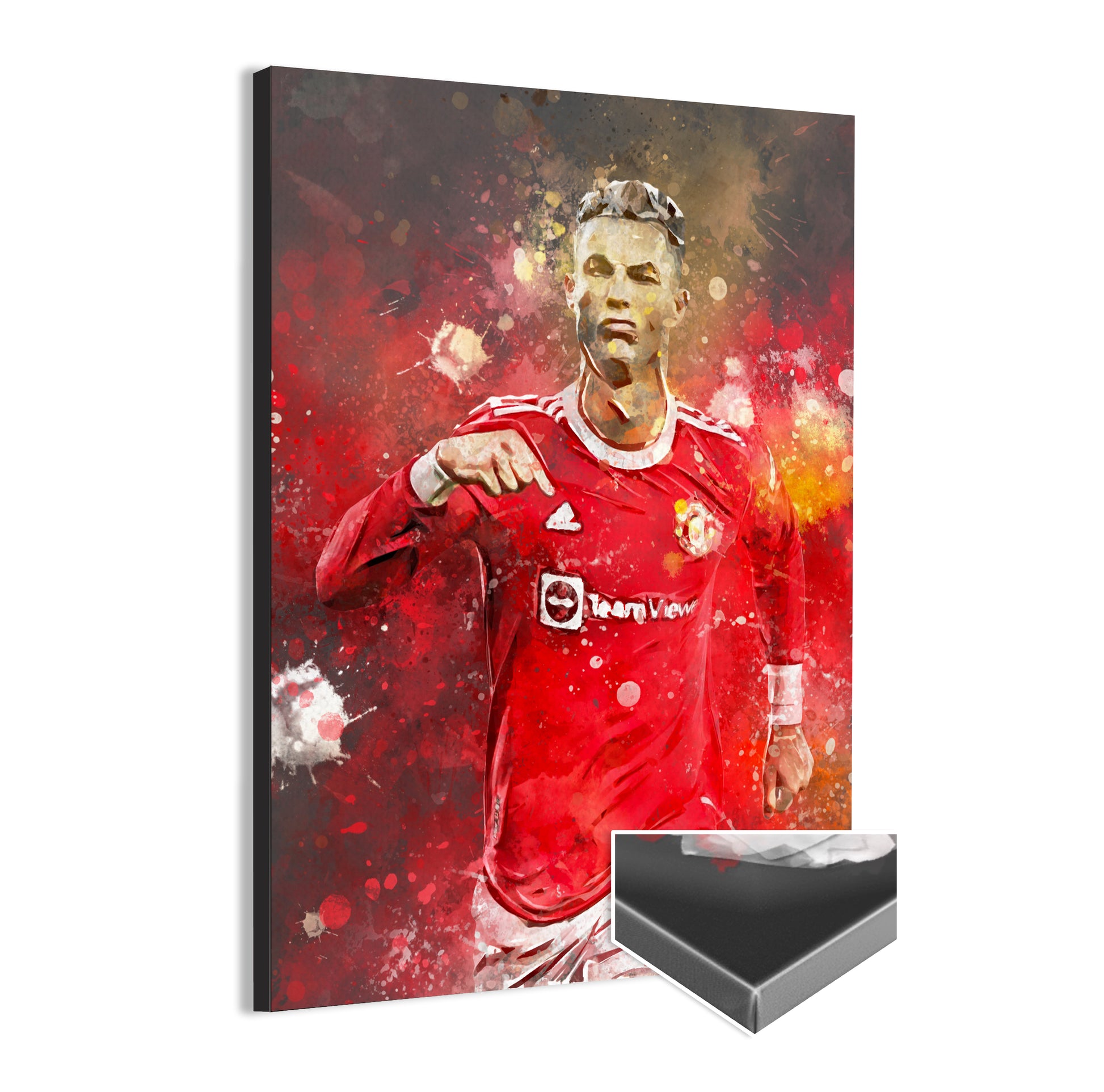 Cristiano Ronaldo wanddecoratie - Man United - Canvas poster - Voetbal fan cadeau