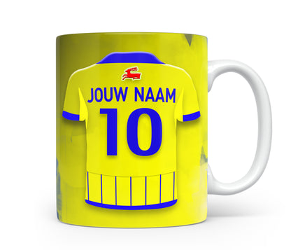 Cambuur Leeuwarden voetbal mok met naam - Cambuur Leeuwarden mok met personalisatie - Voetbal fan kado