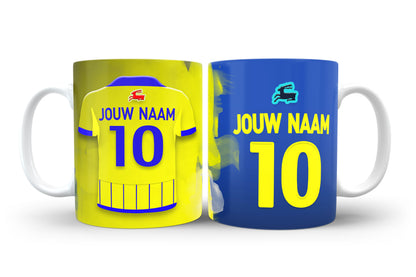 Cambuur Leeuwarden voetbal mok met naam - Cambuur Leeuwarden mok met personalisatie - Voetbal fan kado