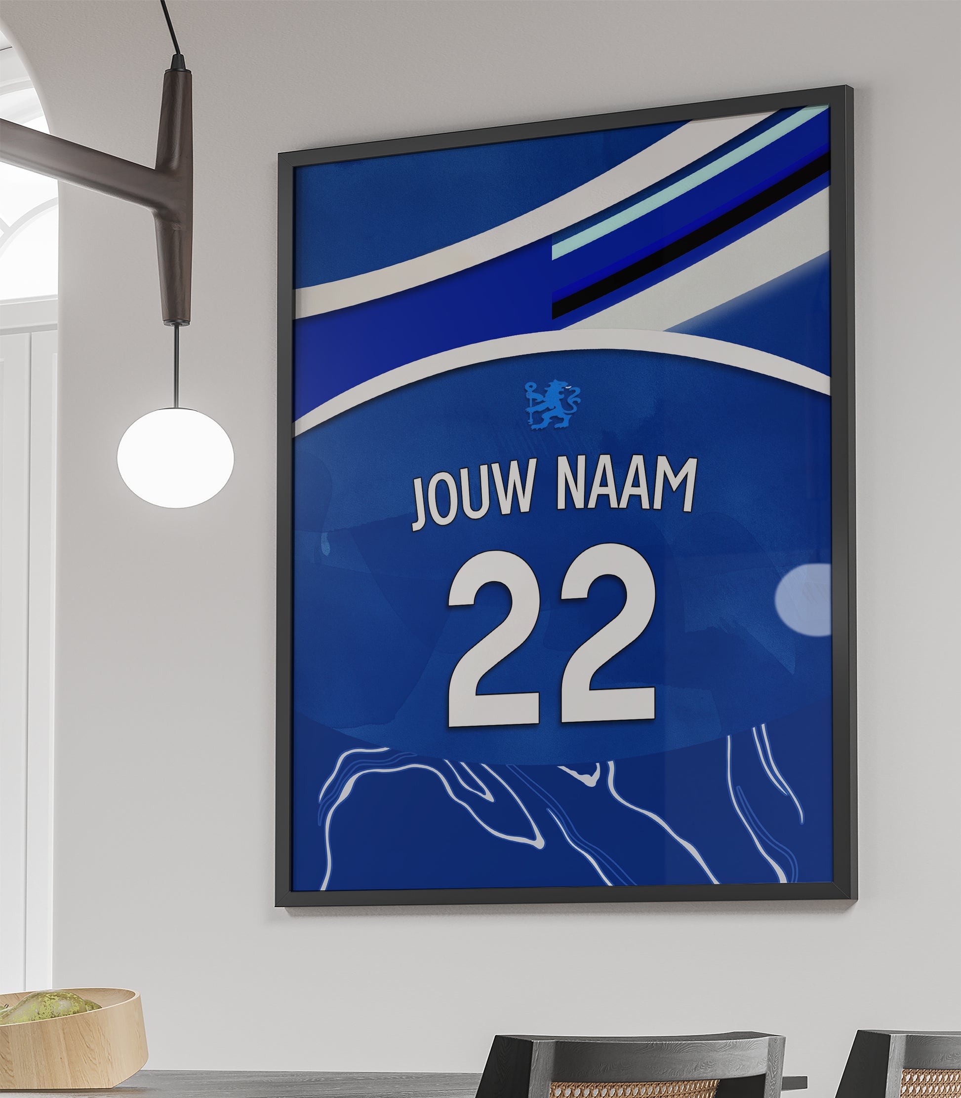 Chelsea ingelijste poster met personalisatie