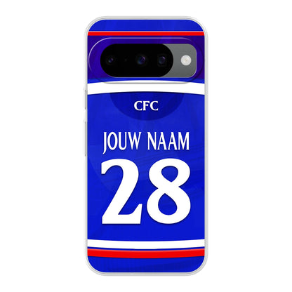 Chelsea FC voetbal telefoonhoesje met naam - Google Pixel 