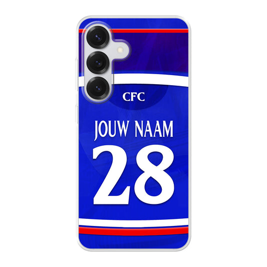 Chelsea FC voetbal telefoonhoesje met naam - Samsung Galaxy 