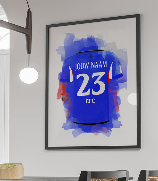 Chelsea wanddecoratie - ingelijste witte poster met naam