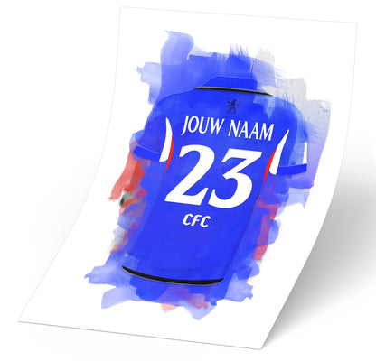 Chelsea wanddecoratie - HD witte poster met naam