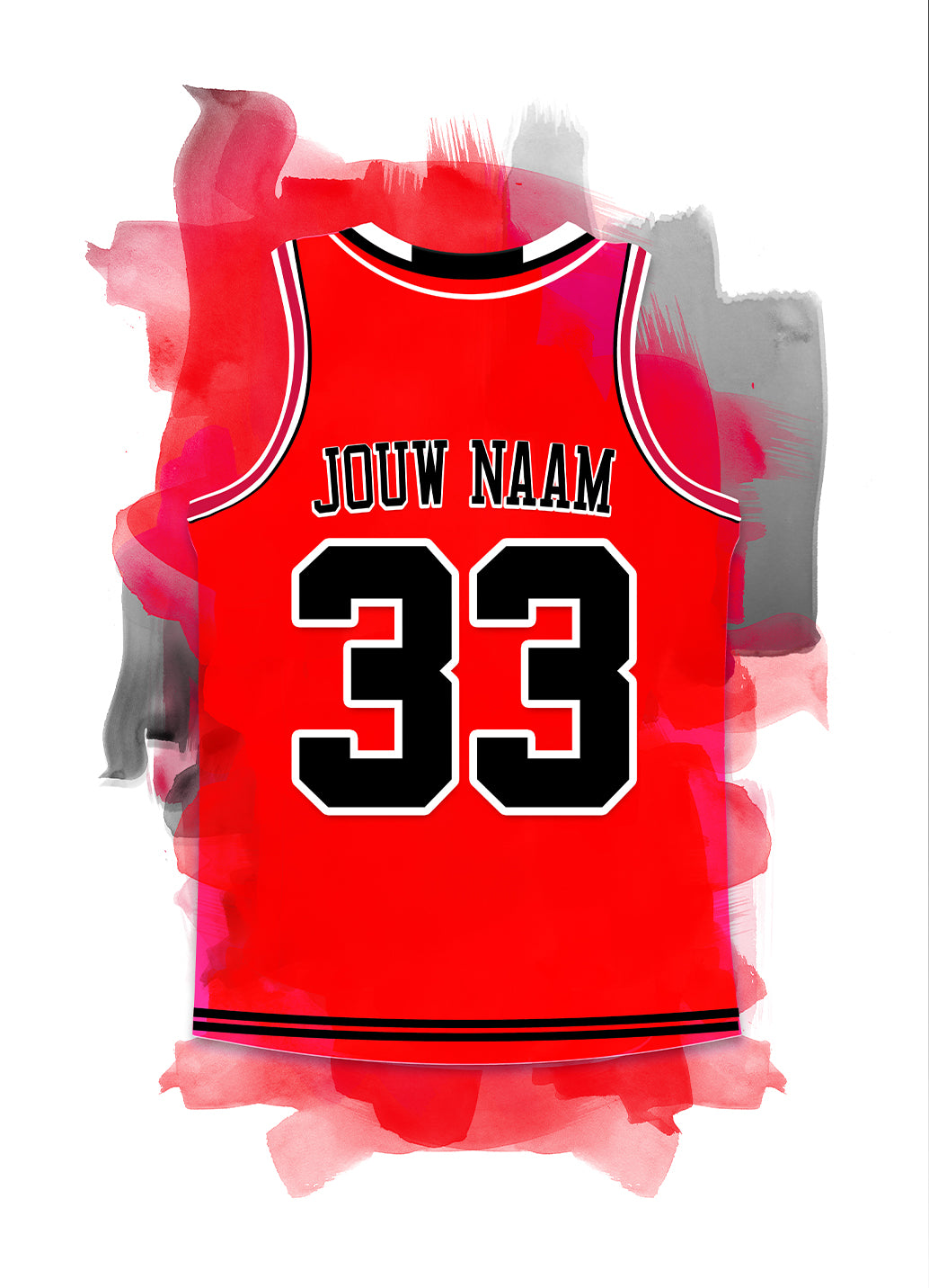 Chicago Bulls basketbal poster - Ideaal basketbal fan cadeau - Witte poster - NBA basketbal wanddecoratie