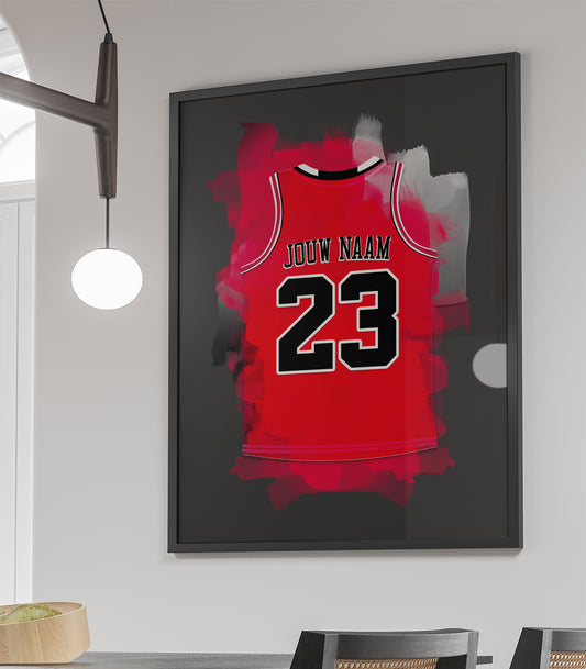 Chicago Bulls basketbal poster - Ideaal basketbal fan cadeau - Ingelijste poster - NBA basketbal wanddecoratie
