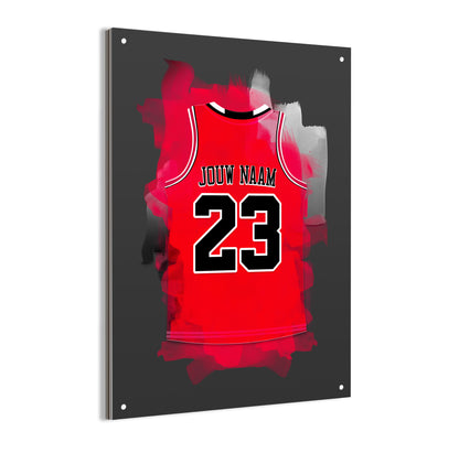 Chicago Bulls basketbal poster - Ideaal basketbal fan cadeau - Dibond poster - NBA basketbal wanddecoratie