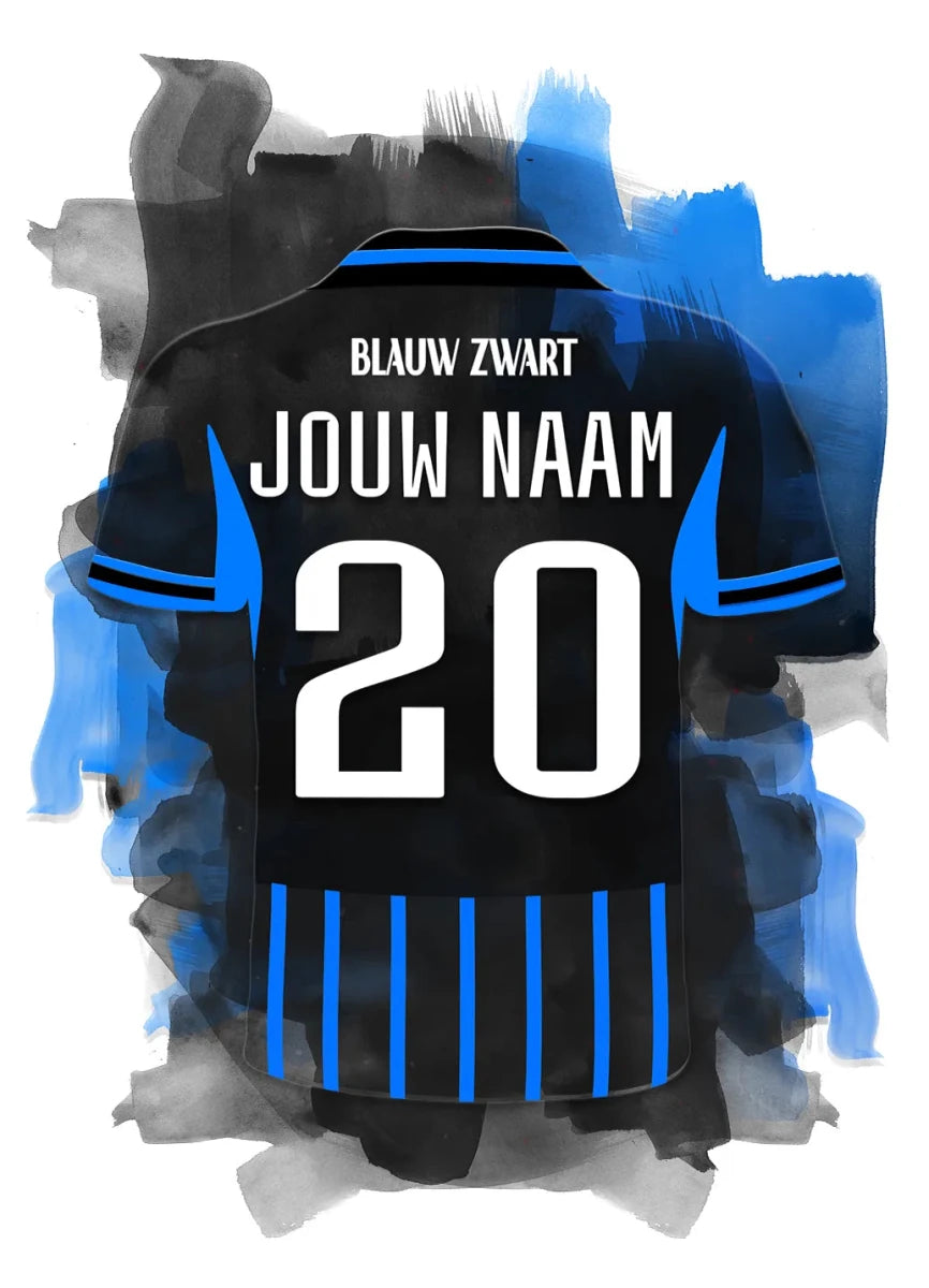 Club Brugge Voetbal Poster Met Personalisatie Muurdecoratie