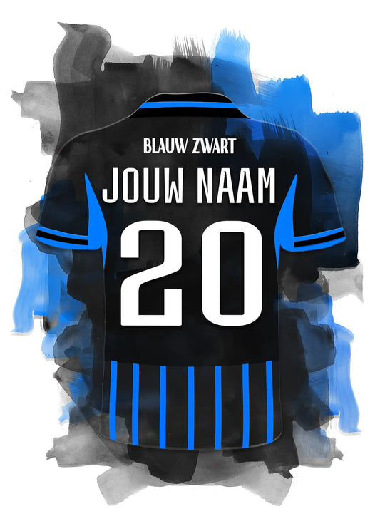 Club Brugge Voetbal Poster Met Personalisatie Muurdecoratie