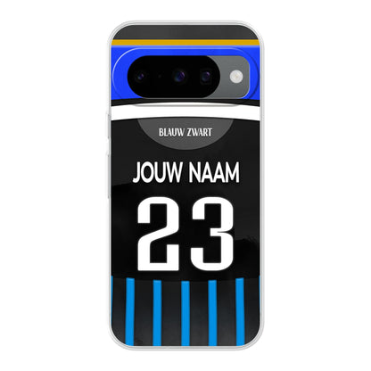Club Brugge telefoonhoesje met naam - Google Pixel voetbal telefoonhoesje - Club Brugge fan kado