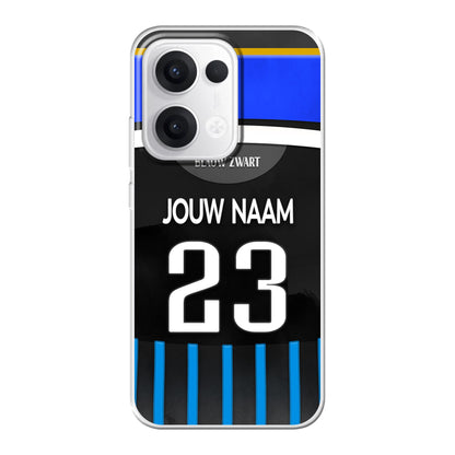 Club Brugge telefoonhoesje met naam - Oppo Reno voetbal telefoonhoesje - Club Brugge fan kado