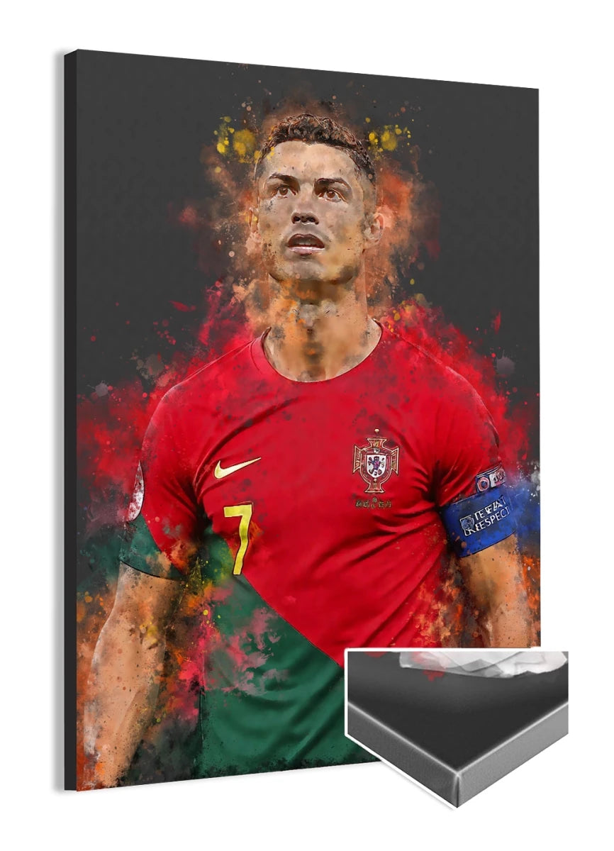 Cristiano Ronaldo Voetbal Canvas Print Muurdecoratie