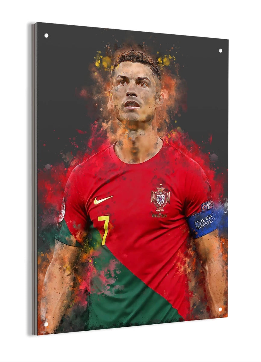 Cristiano Ronaldo Voetbal Aluminium Dibond Mancave Cadeau