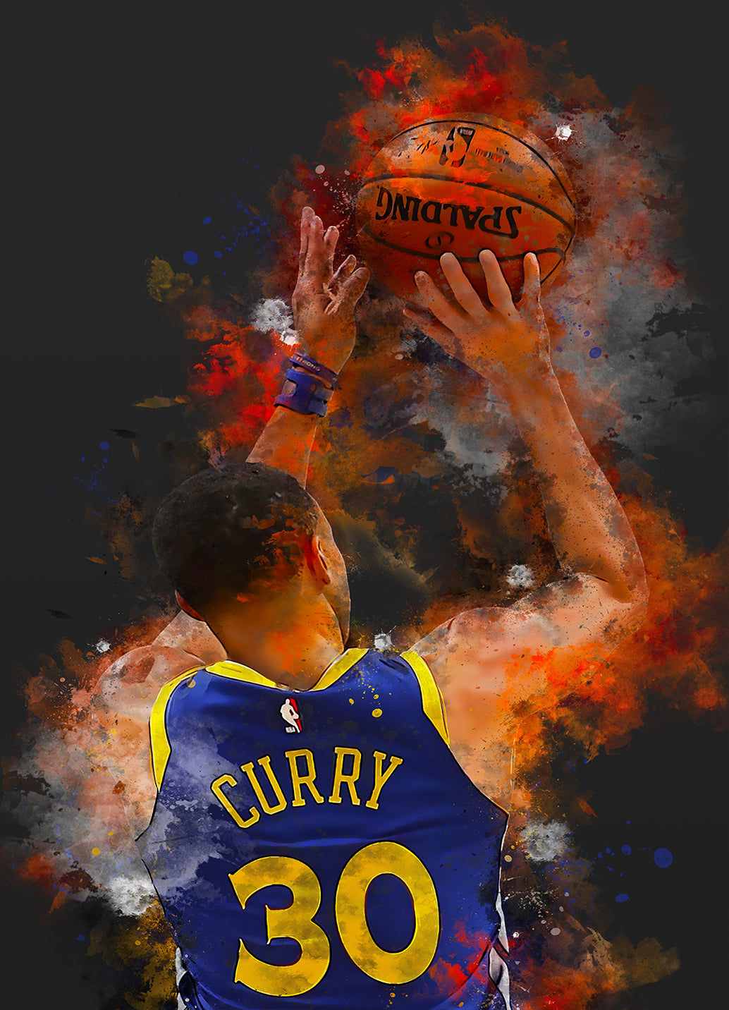 Sportposter Stephen Curry in Golden State Warriors tenue