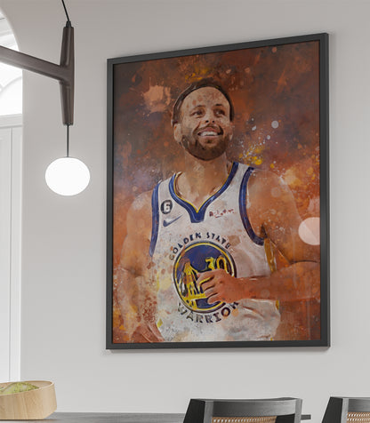 Steph Curry Golden State Warriors ingelijste poster