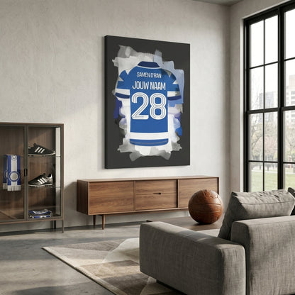 De Graafschap Canvas Muurdecoratie Met Eigen Naam Voetbal Cadeau