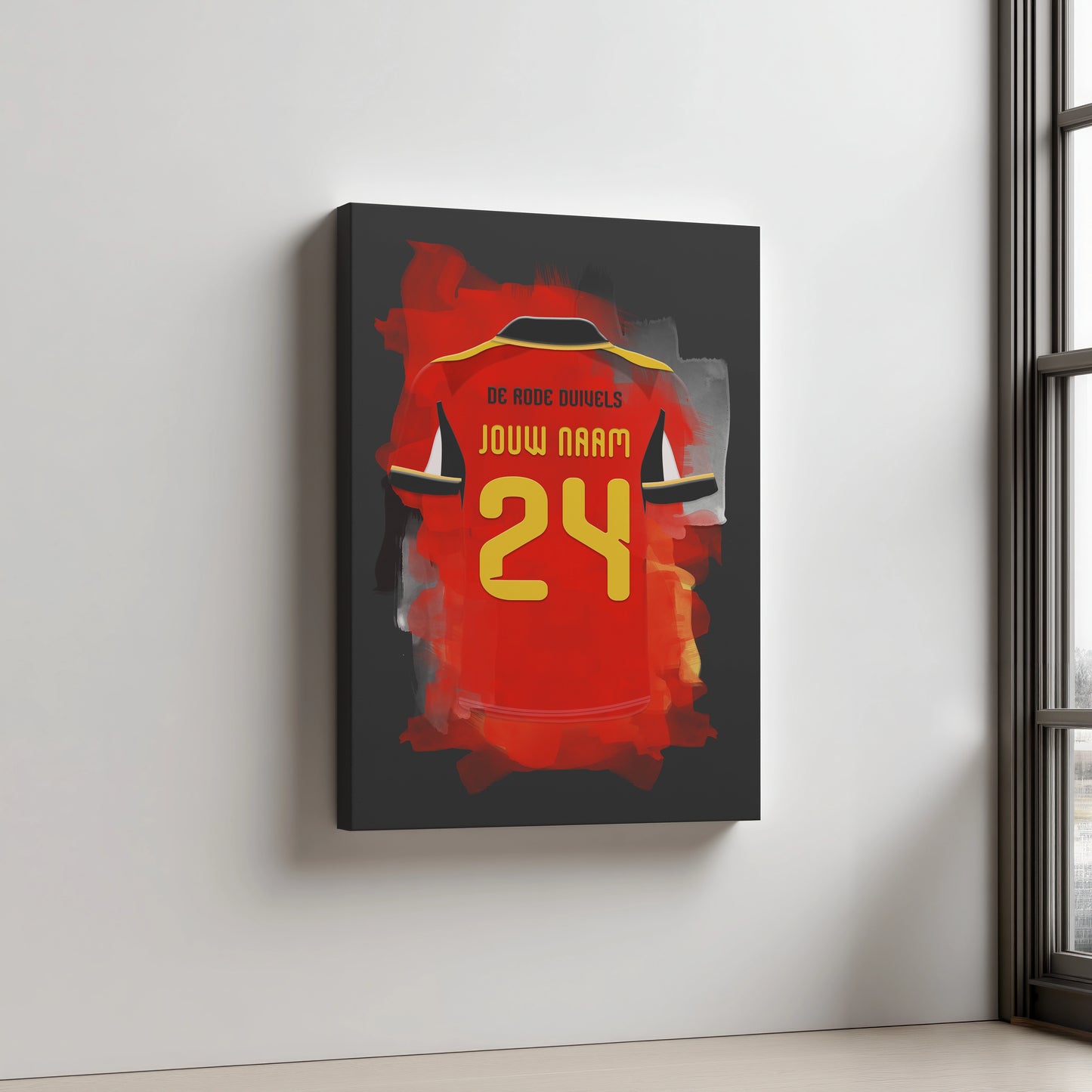 De Rode Duivels Voetbal Aluminium Dibond Wanddecoratie Mancave