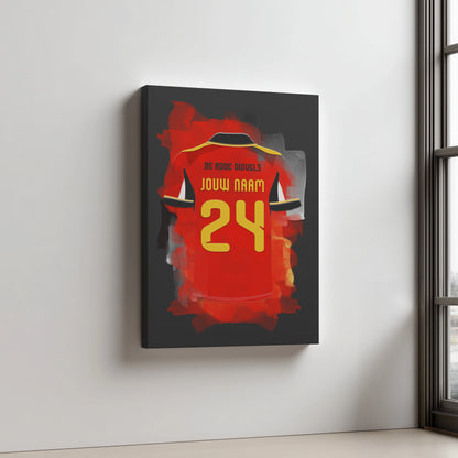 De Rode Duivels Voetbal Aluminium Dibond Wanddecoratie Mancave