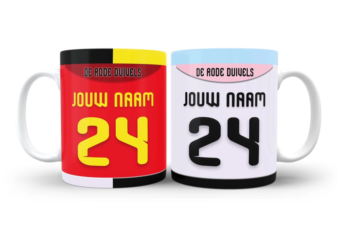 Belgisch Voetbal Elftal Mok Gepersonaliseerd Naam Kopen WK 2026