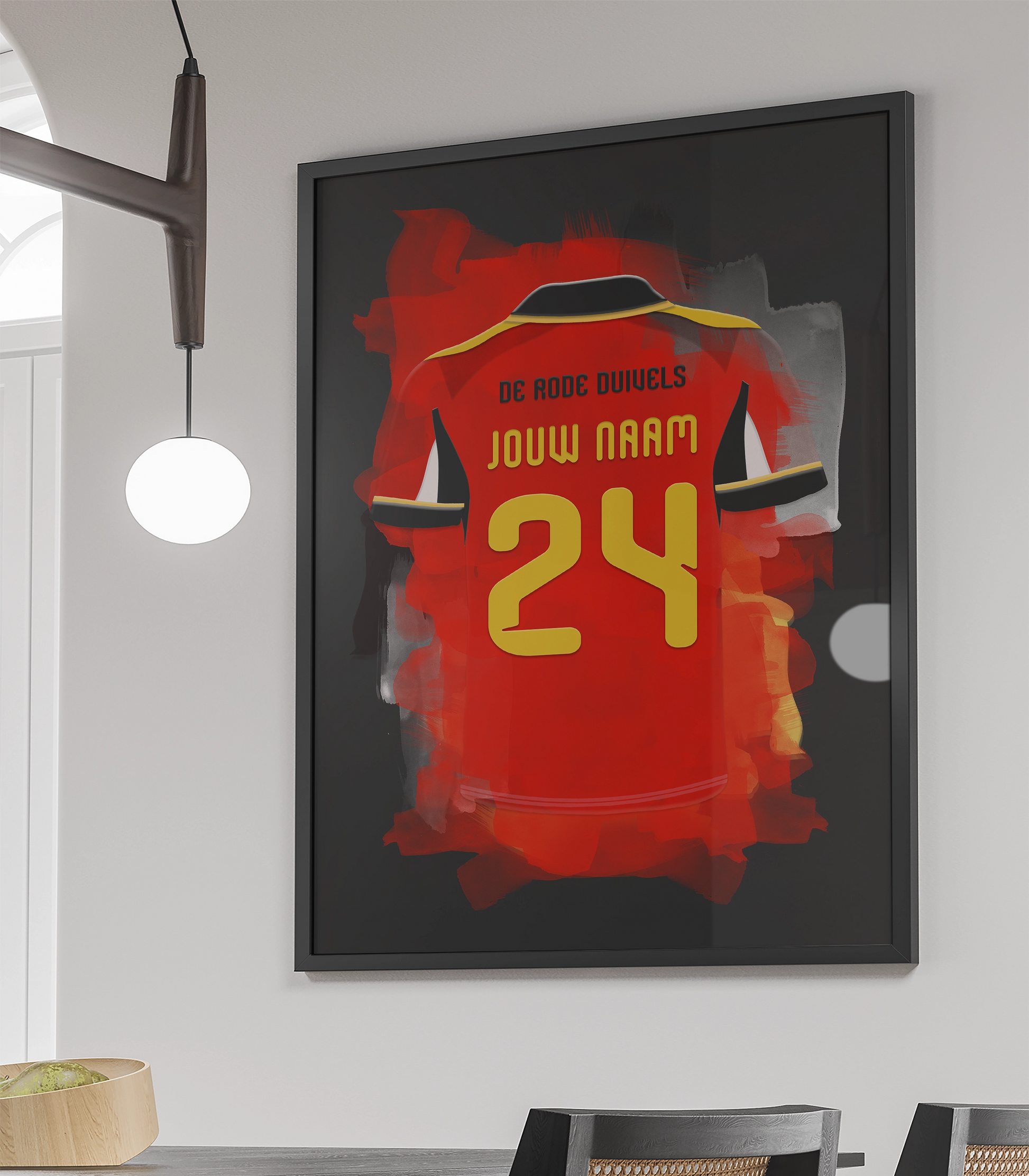 De Rode Duivels Voetbal Poster Met Eigen Naam Verjaardag Cadeau