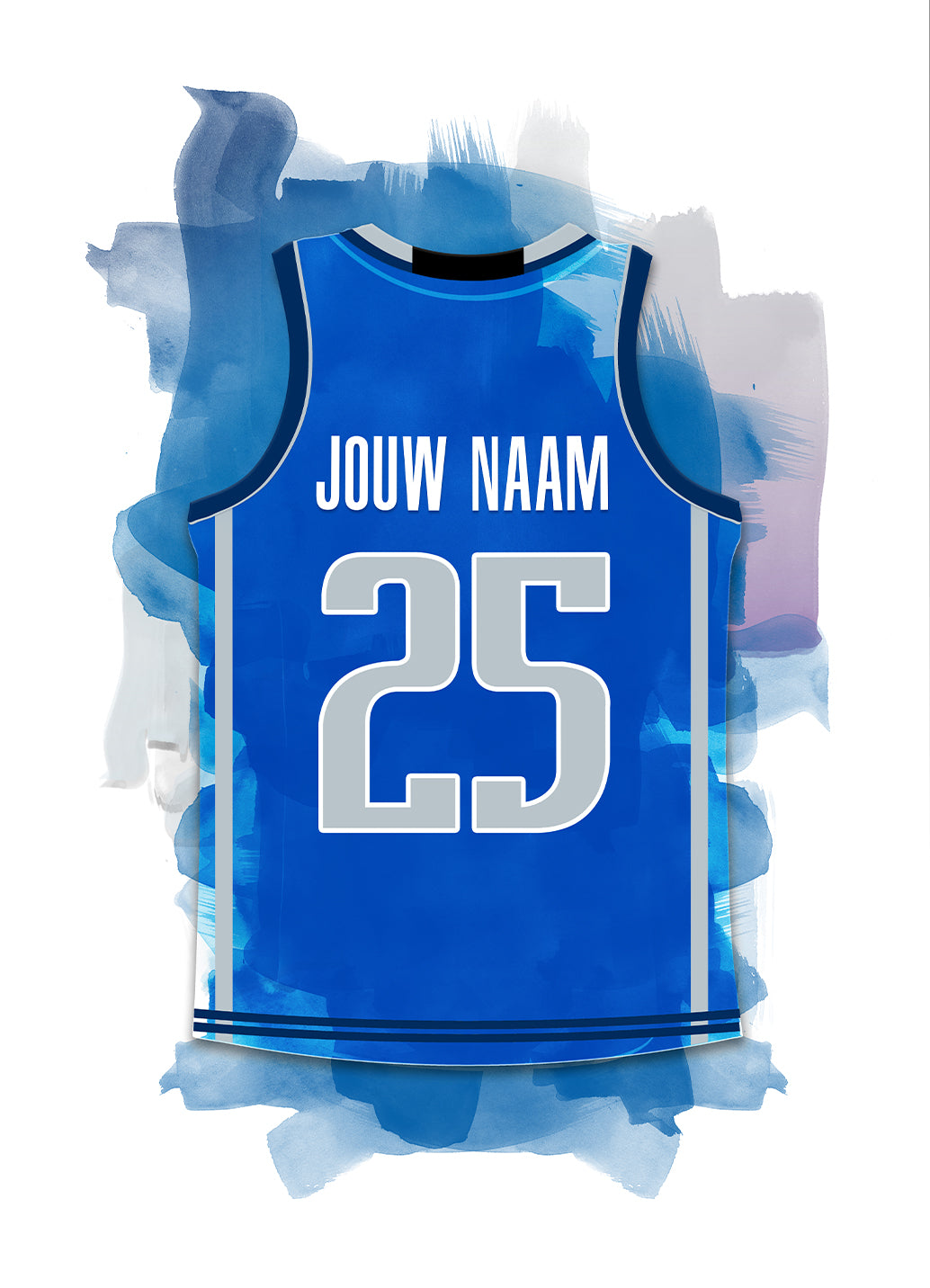 Denver Mavericks basketbalposter met naam - Shirt poster NBA basketbal - Losse poster met witte achtergrondkleur