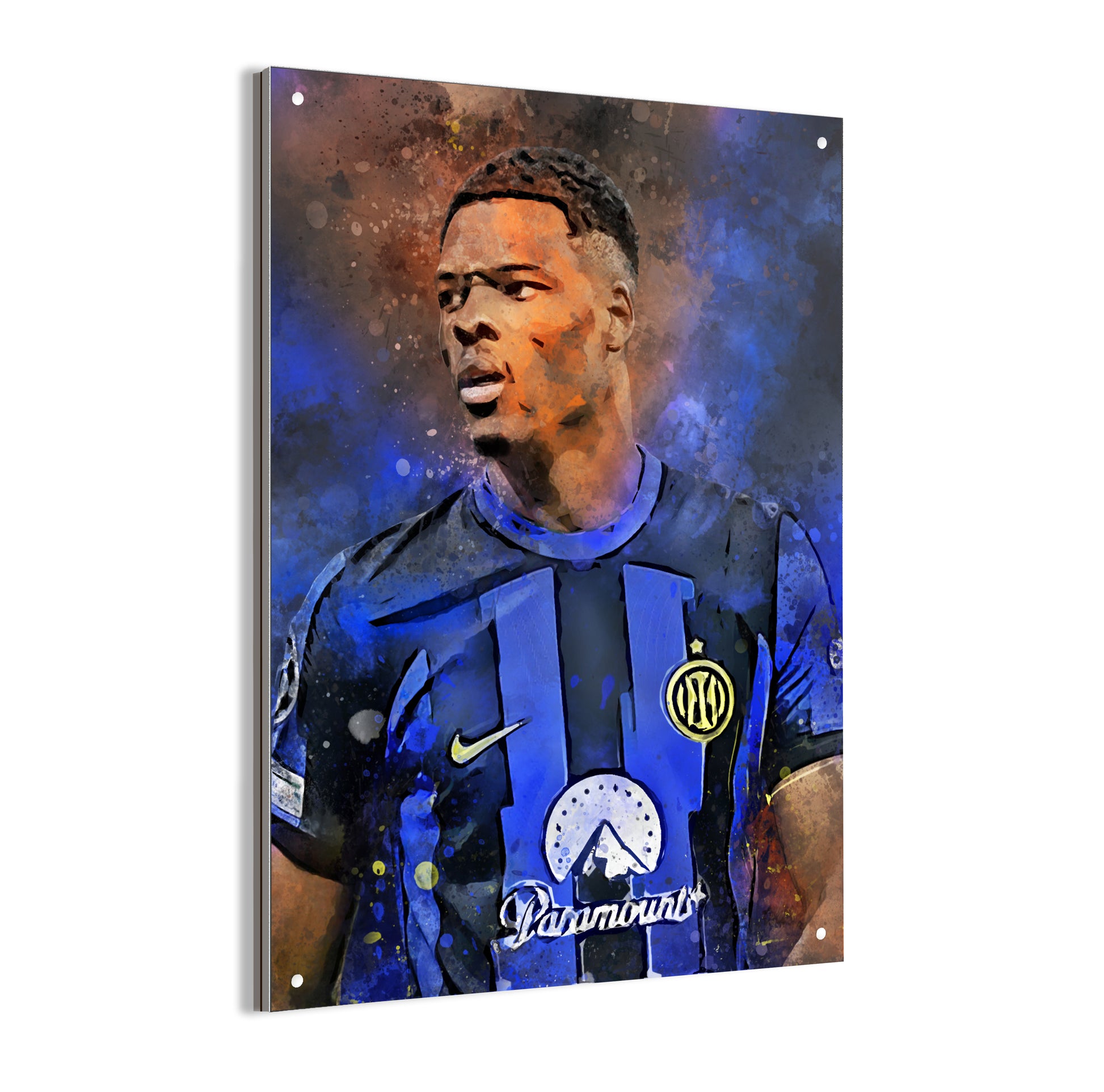 Denzel Dumfries wanddecoratie - Dibond poster - Voetbal fan cadeau