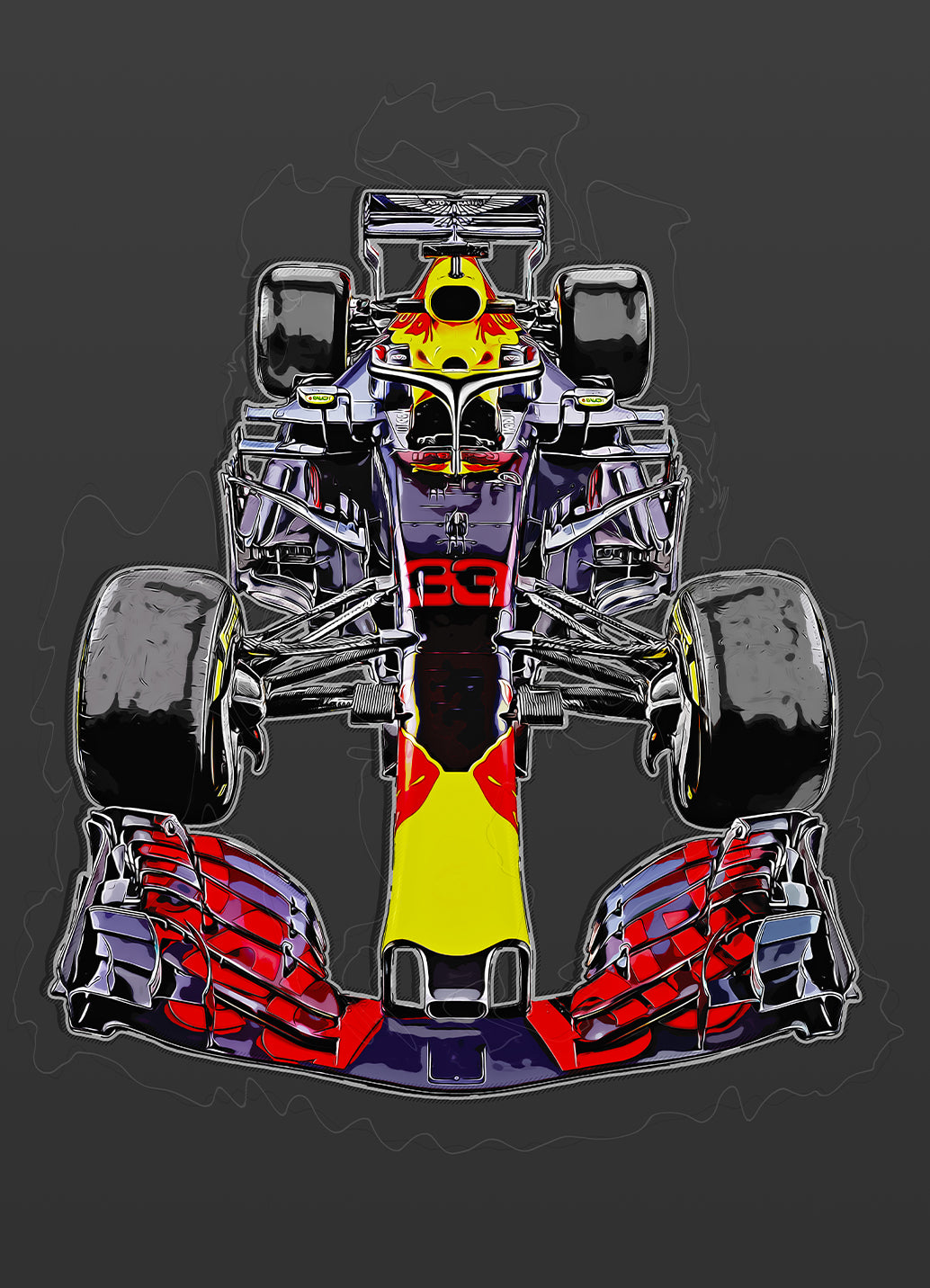 Poster Red Bull Racing F1 Auto - Max Verstappen