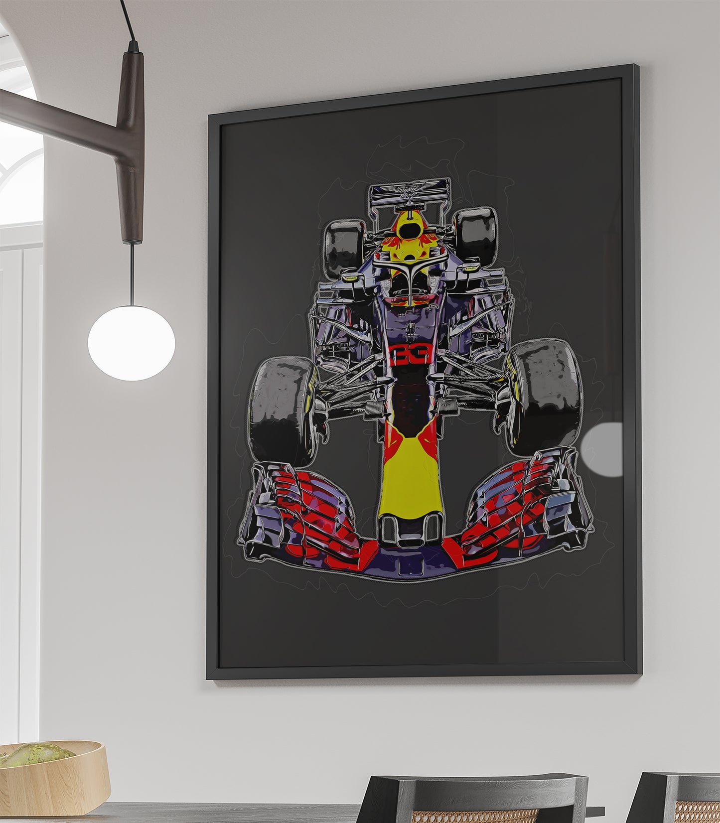 Ingelijste Poster Red Bull Racing F1 Auto - Max Verstappen