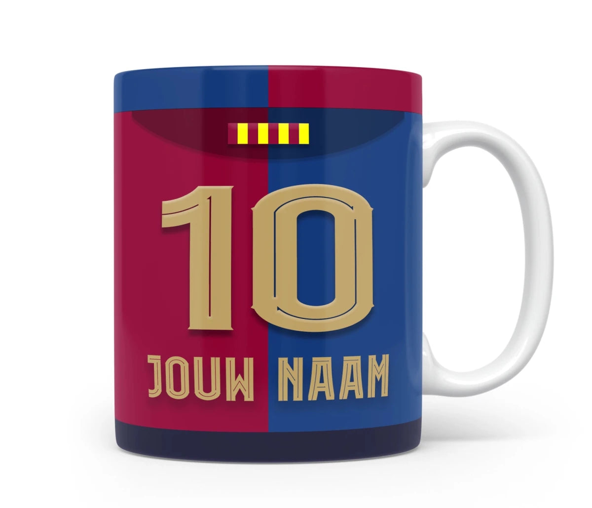 FC Barcelona Voetbal Mok Met Personalisatie Voetbal Cadeau