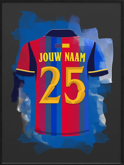 FC Barcelona Voetbal Poster Gepersonaliseerd Voetbalfan Cadeau