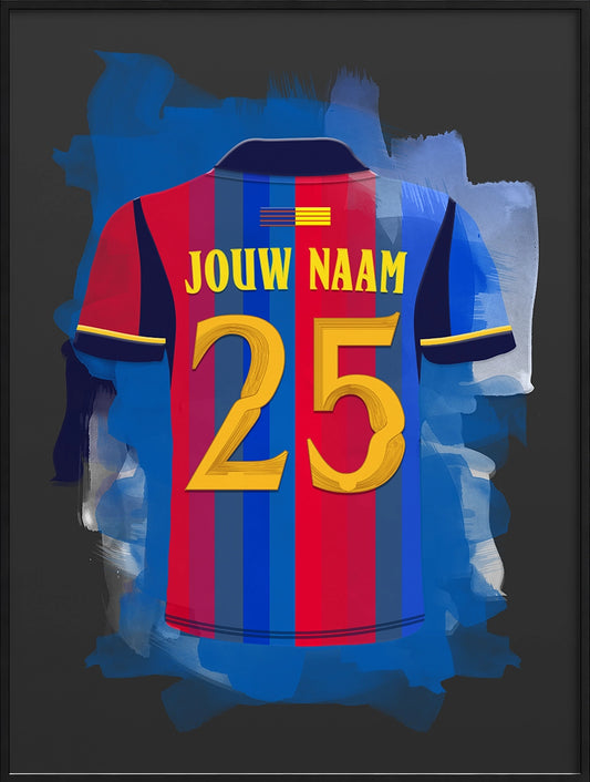 FC Barcelona Voetbal Poster Gepersonaliseerd Voetbalfan Cadeau