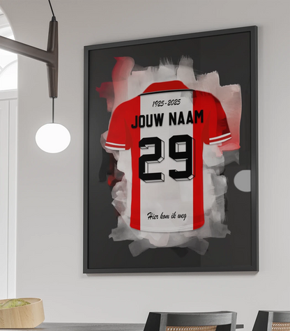 FC Emmen Voetbal Poster Met Eigen Naam Muurdecoratie Voetbalcadeau