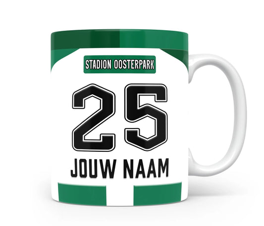 FC Groningen Voetbal Mok Met Eigen Naam Voetbal Cadeau