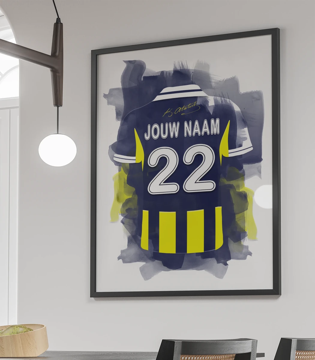 Fenerbahce Voetbal Poster Met Personalisatie Muurdecoratie