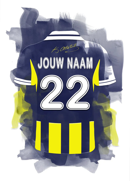 Fenerbahce Voetbal Poster Met Naam Wanddecoratie
