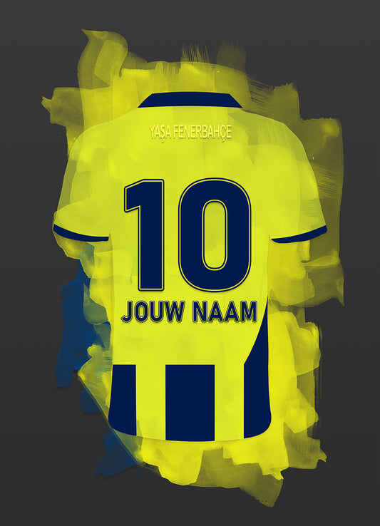 Fenerbahce poster met eigen naam en rugnummer - Fenerbahce poster met personalisatie