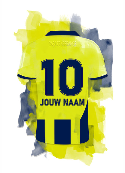 Fenerbahce poster met eigen naam en rugnummer - Fenerbahce poster met personalisatie
