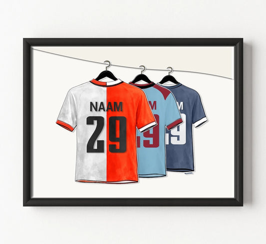 Feyenoord Voetbal Poster Gepersonaliseerd Voetbal Fan Cadeau