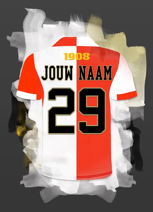 Feyenoord Poster Met Naam En Rugnummer Personalisatie