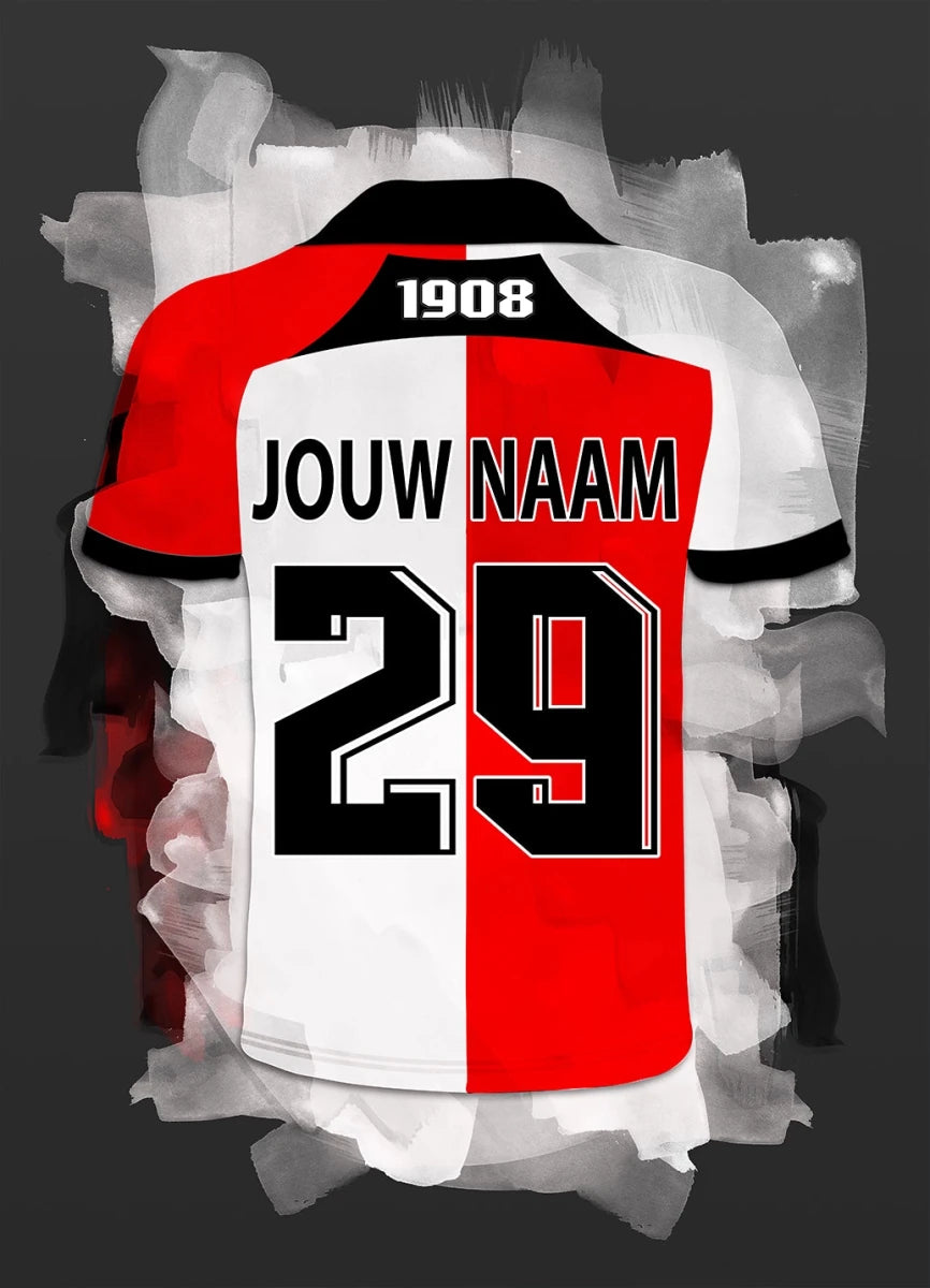 Feyenoord Voetbal Poster Met Eigen Naam Voetbal Cadeau