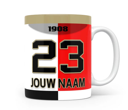 Feyenoord Voetbal Mok Gepersonaliseerd Voetbal Cadeau Fans