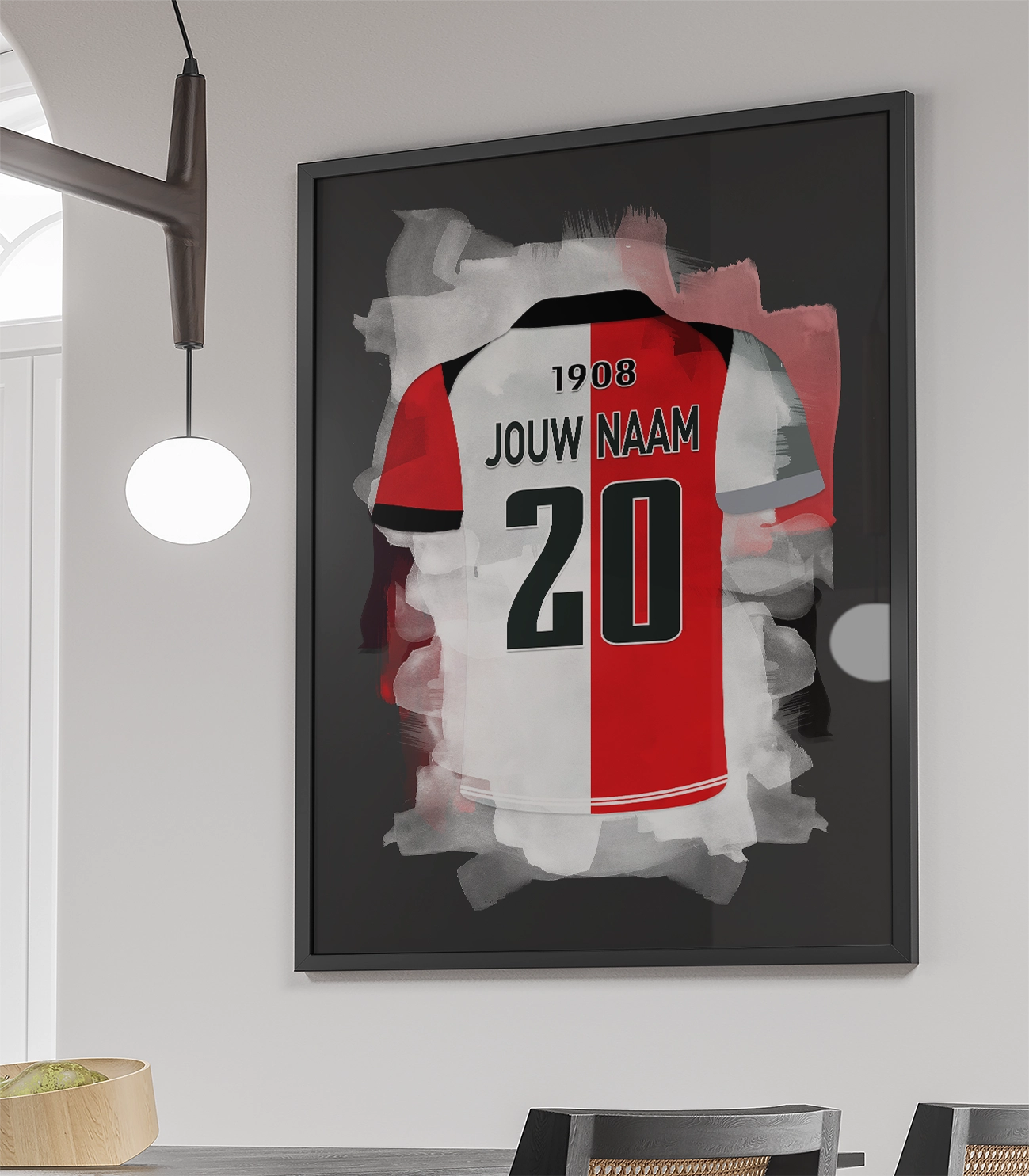 Feyenoord Ingelijste Voetbal Poster Met Naam En Rugnummer