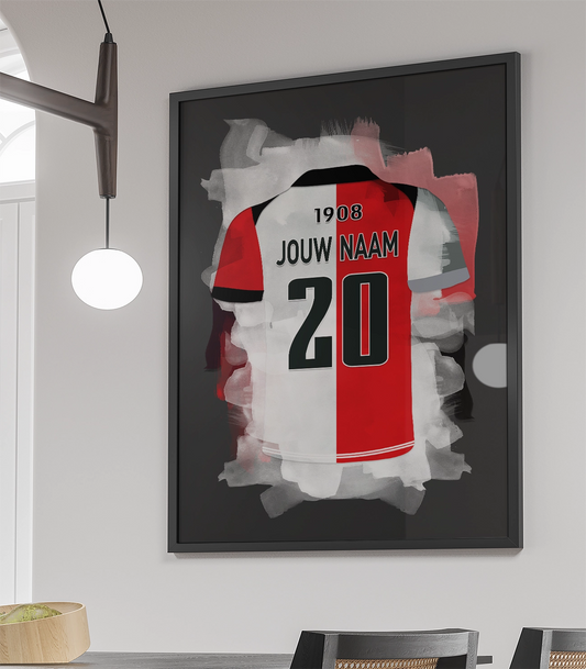 Feyenoord Ingelijste Voetbal Poster Met Naam En Rugnummer