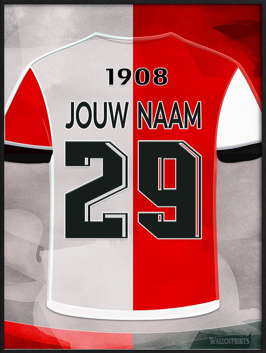 Feyenoord Wanddecoratie Gepersonaliseerd Voetbal Cadeau