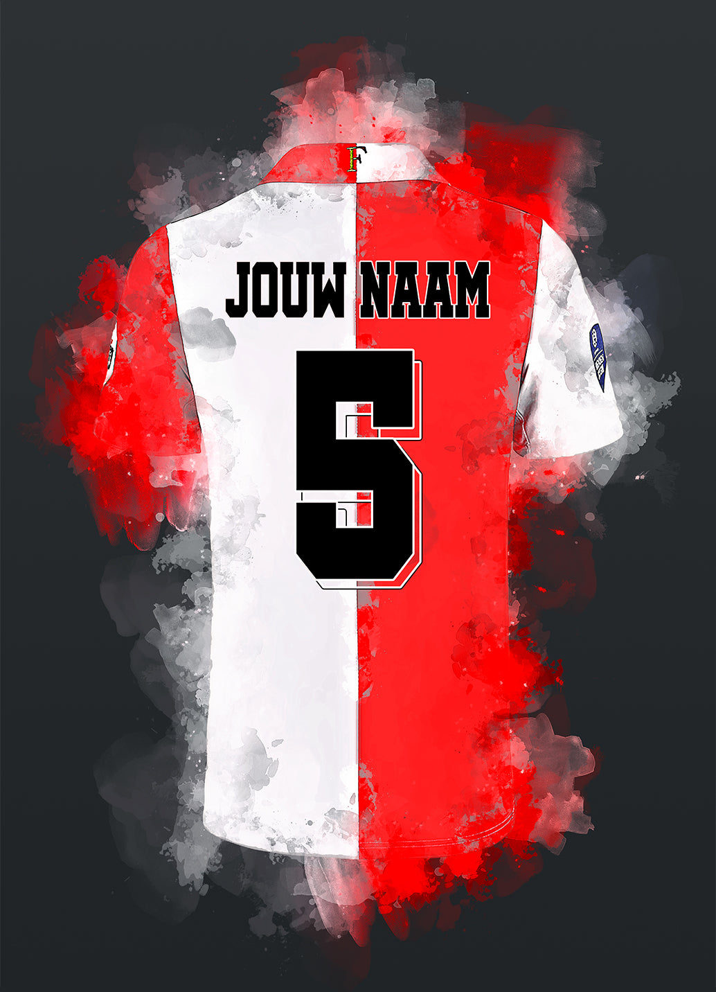 Feyenoord voetbalposter met eigen naam en rugnummer