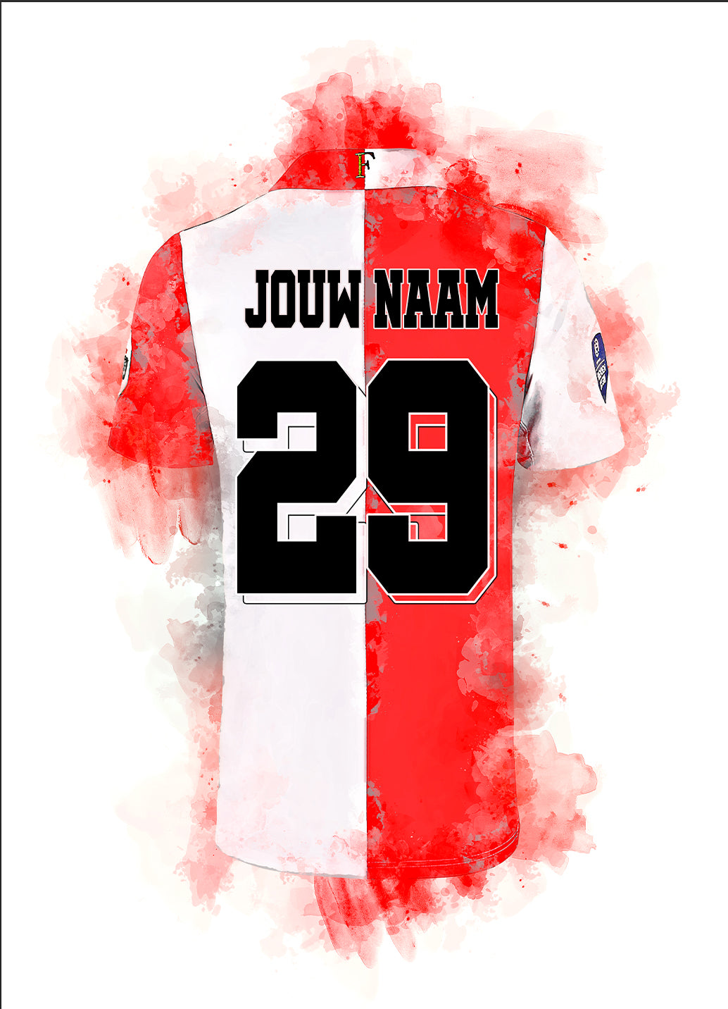 Feyenoord voetbalposter met eigen naam en rugnummer