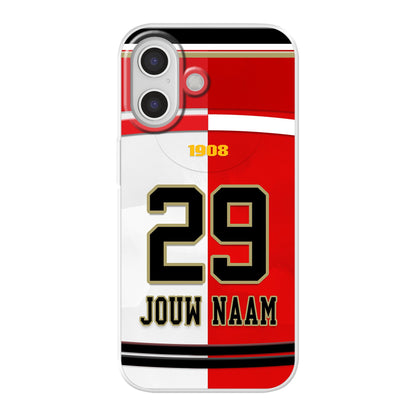 Feyenoord Rotterdam 2025-2026 telefoonhoesje met personalisatie - Apple iPhone telefoonhoesjes - Voetbal fan kado 