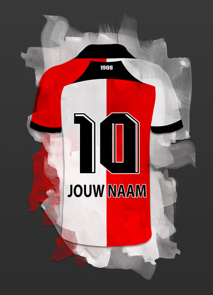 Feyenoord Rotterdam poster met eigen naam - Losse poster - Voetbal fan cadeau