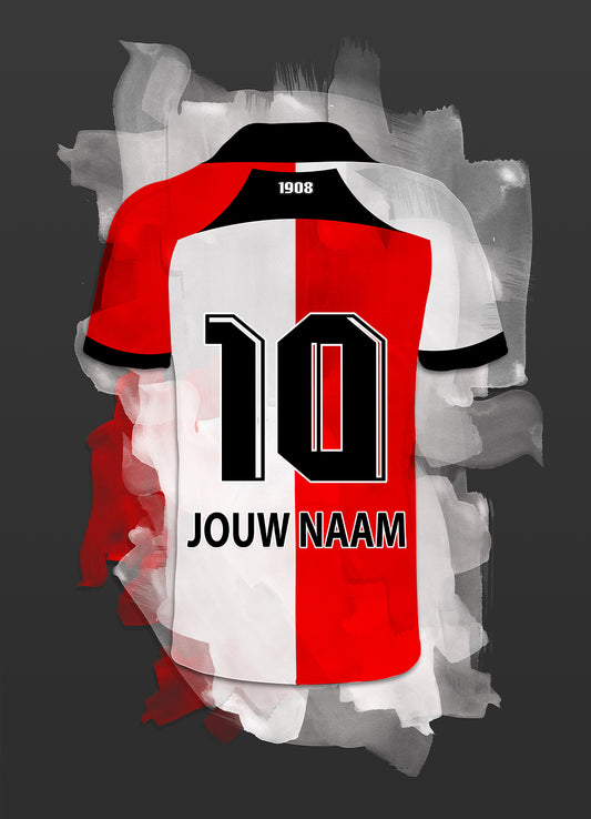 Feyenoord Rotterdam poster met eigen naam - Losse poster - Voetbal fan cadeau
