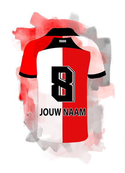 Feyenoord Rotterdam poster met eigen naam - Losse poster wit - Voetbal fan cadeau